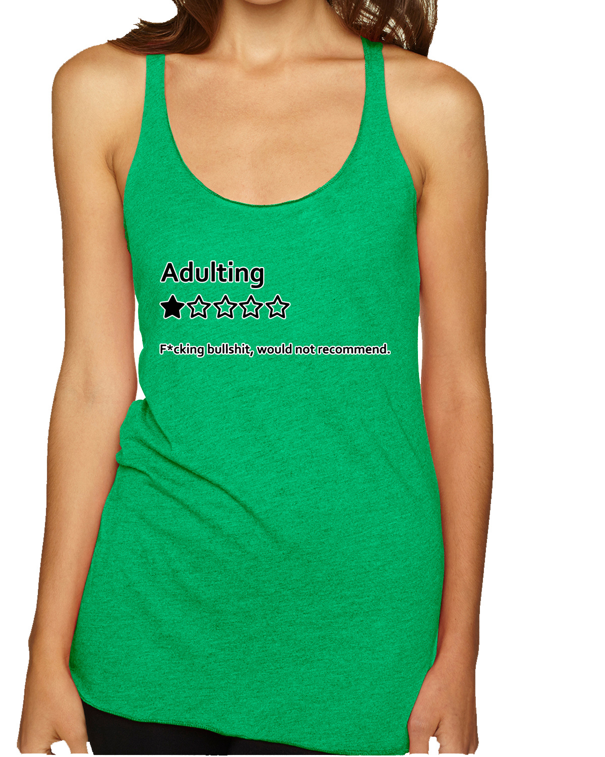 Adulting One Star Rating Would Not Recommend Tri-Blend Racerback Tank Top - Picture 6 of 16