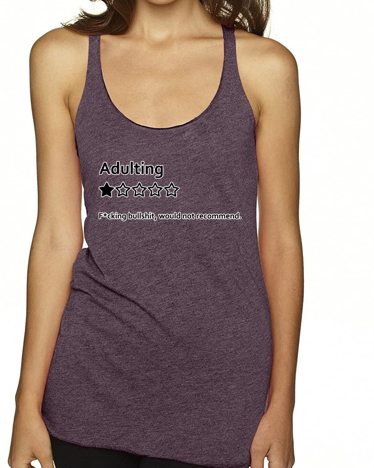Adulting One Star Rating Would Not Recommend Tri-Blend Racerback Tank Top - Picture 16 of 16