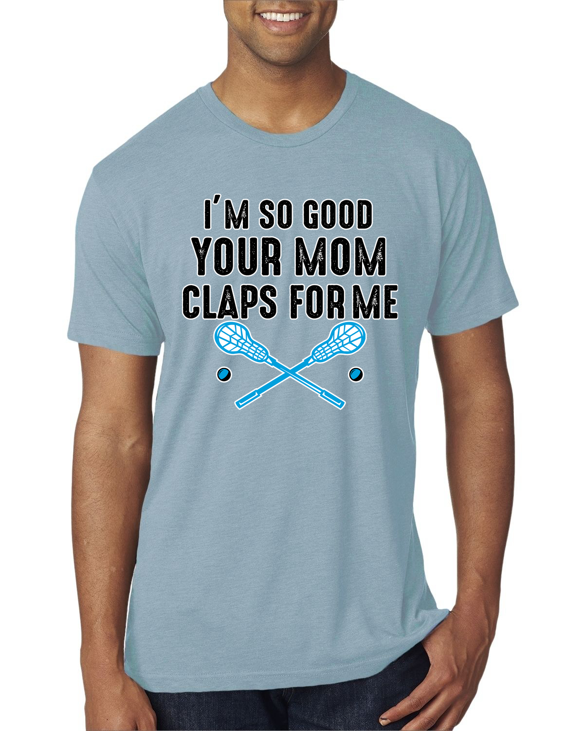 Camiseta Im So Good Your Mom Claps For Me Field Hockey Humor Hombres Premium Tri Mezcla - Imagen 16 de 17