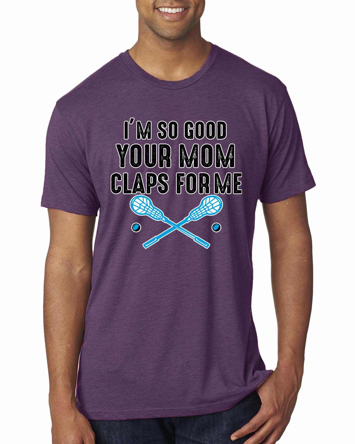 Camiseta Im So Good Your Mom Claps For Me Field Hockey Humor Hombres Premium Tri Mezcla - Imagen 9 de 17