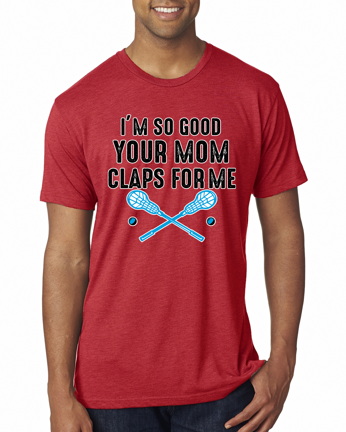 Camiseta Im So Good Your Mom Claps For Me Field Hockey Humor Hombres Premium Tri Mezcla - Imagen 10 de 17