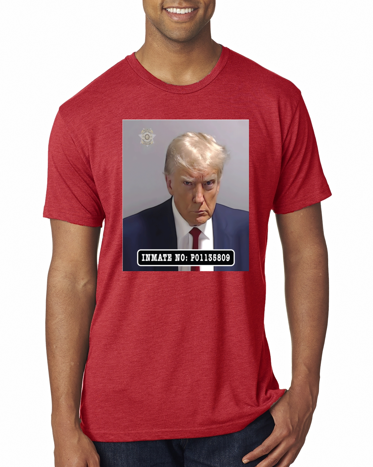 Camiseta Oficial Donald Trump Mugshot Recluso Hombre Premium TriBlend - Imagen 10 de 17