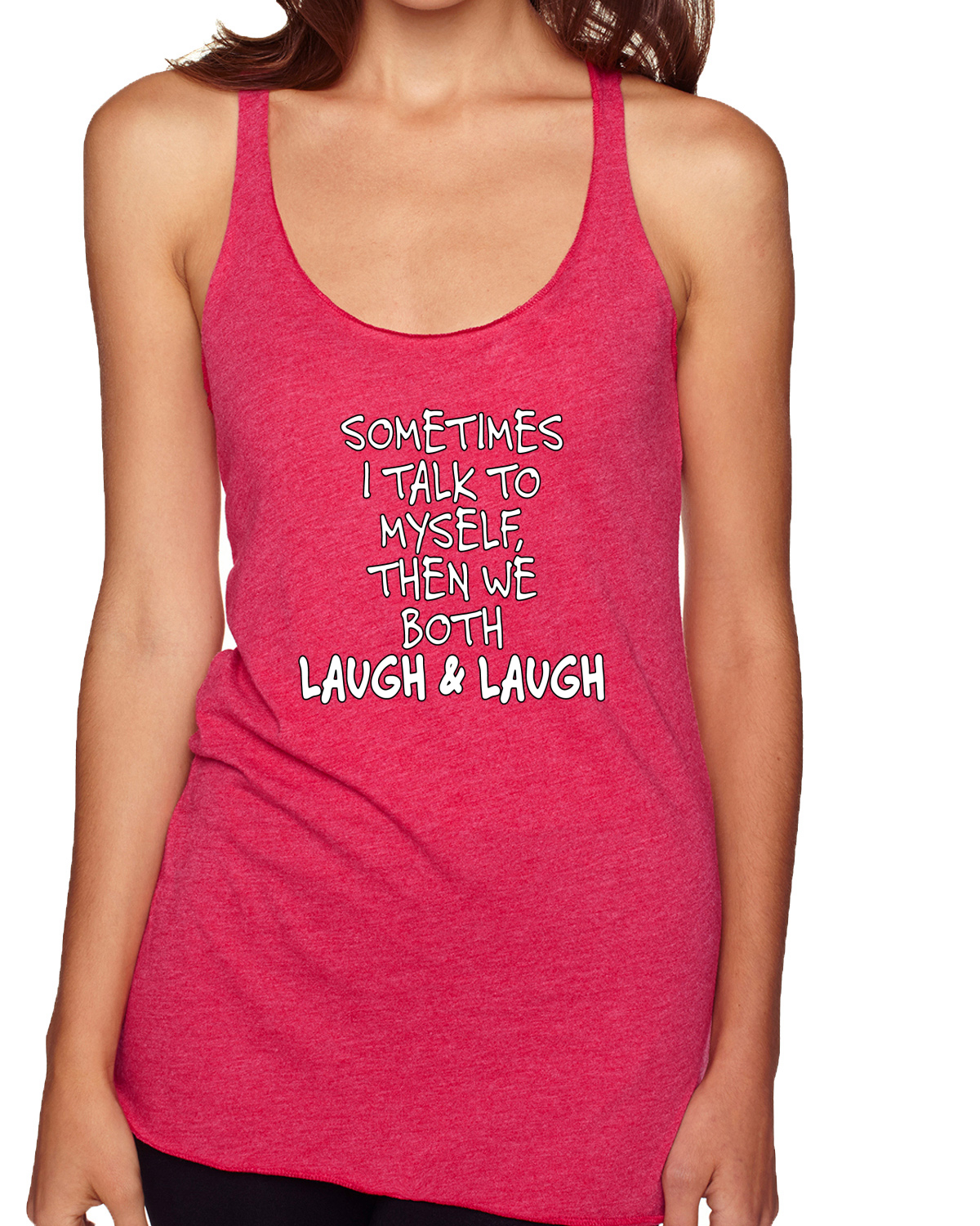 Camiseta sin mangas Sometimes I Talk To Myself Then We Both Laugh Humor Tri-Blend espalda deportiva - Imagen 13 de 15