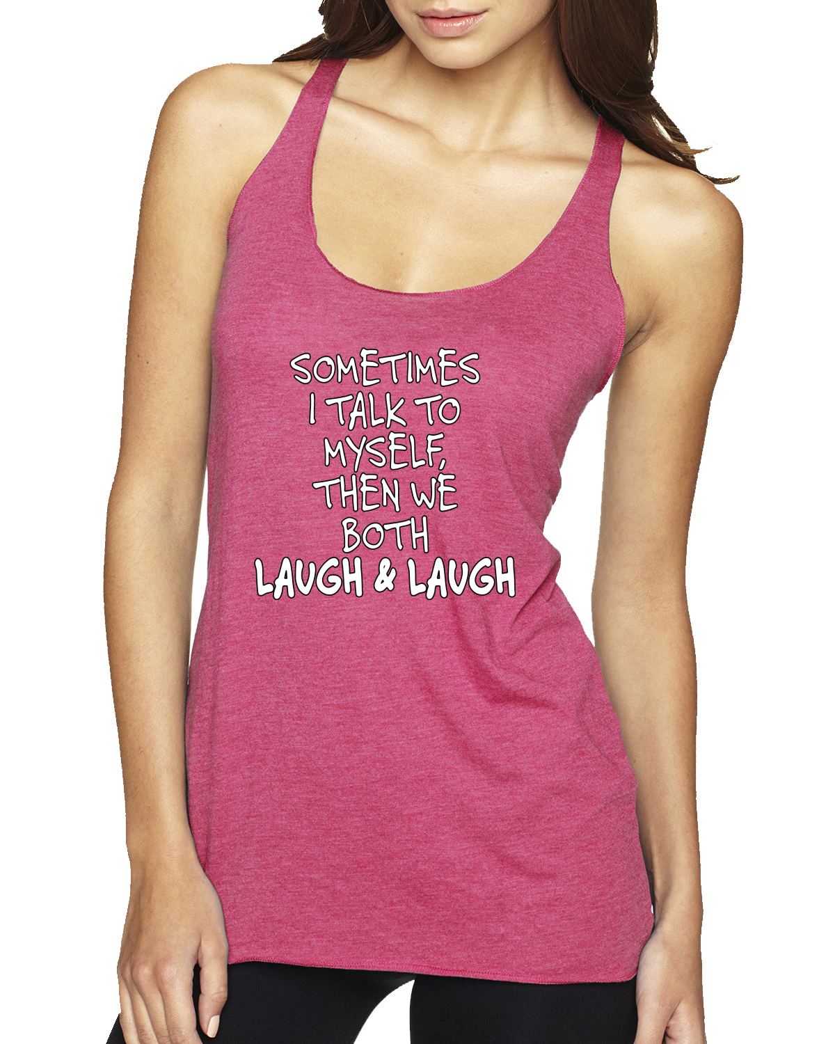 Camiseta sin mangas Sometimes I Talk To Myself Then We Both Laugh Humor Tri-Blend espalda deportiva - Imagen 14 de 15