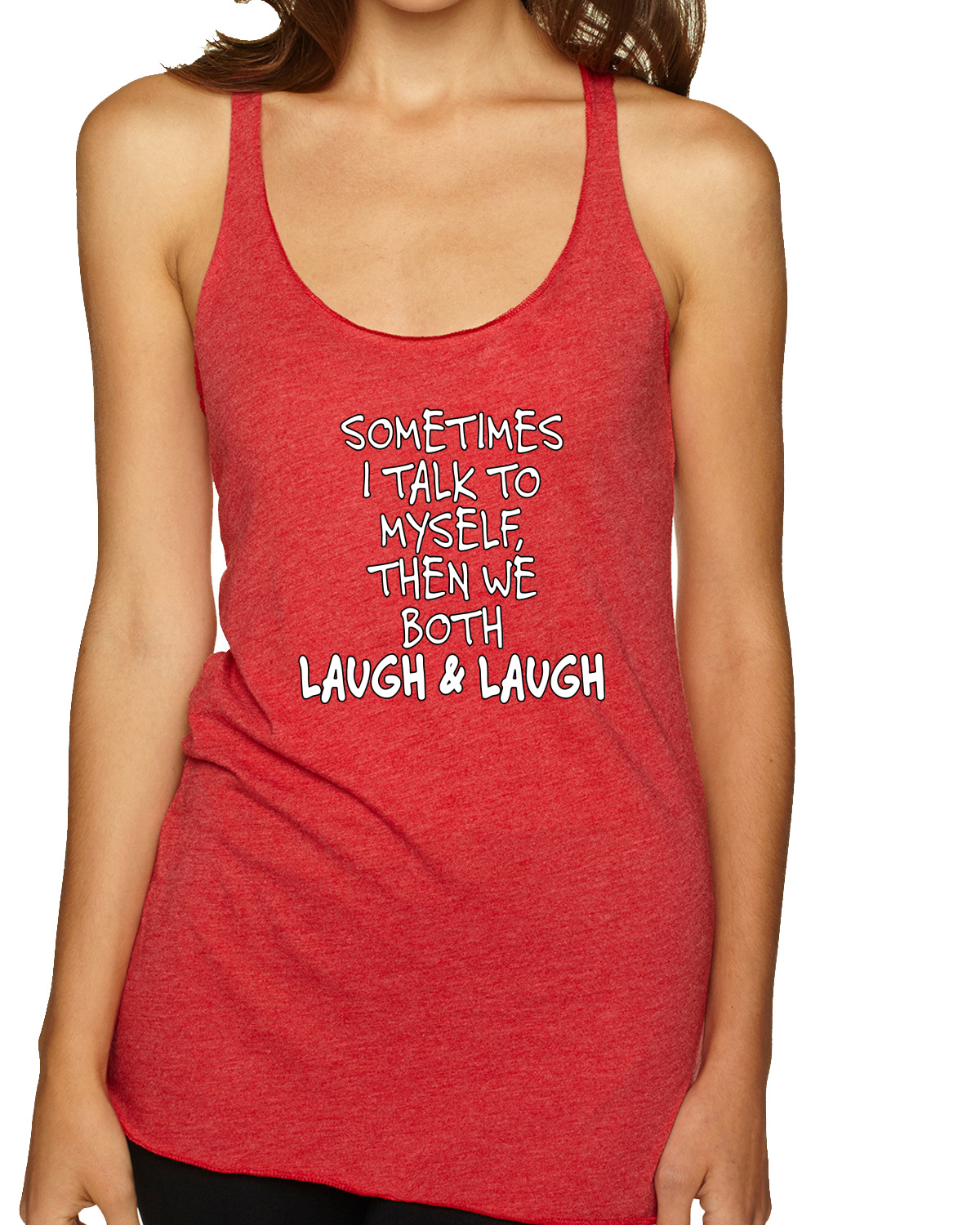 Camiseta sin mangas Sometimes I Talk To Myself Then We Both Laugh Humor Tri-Blend espalda deportiva - Imagen 10 de 15