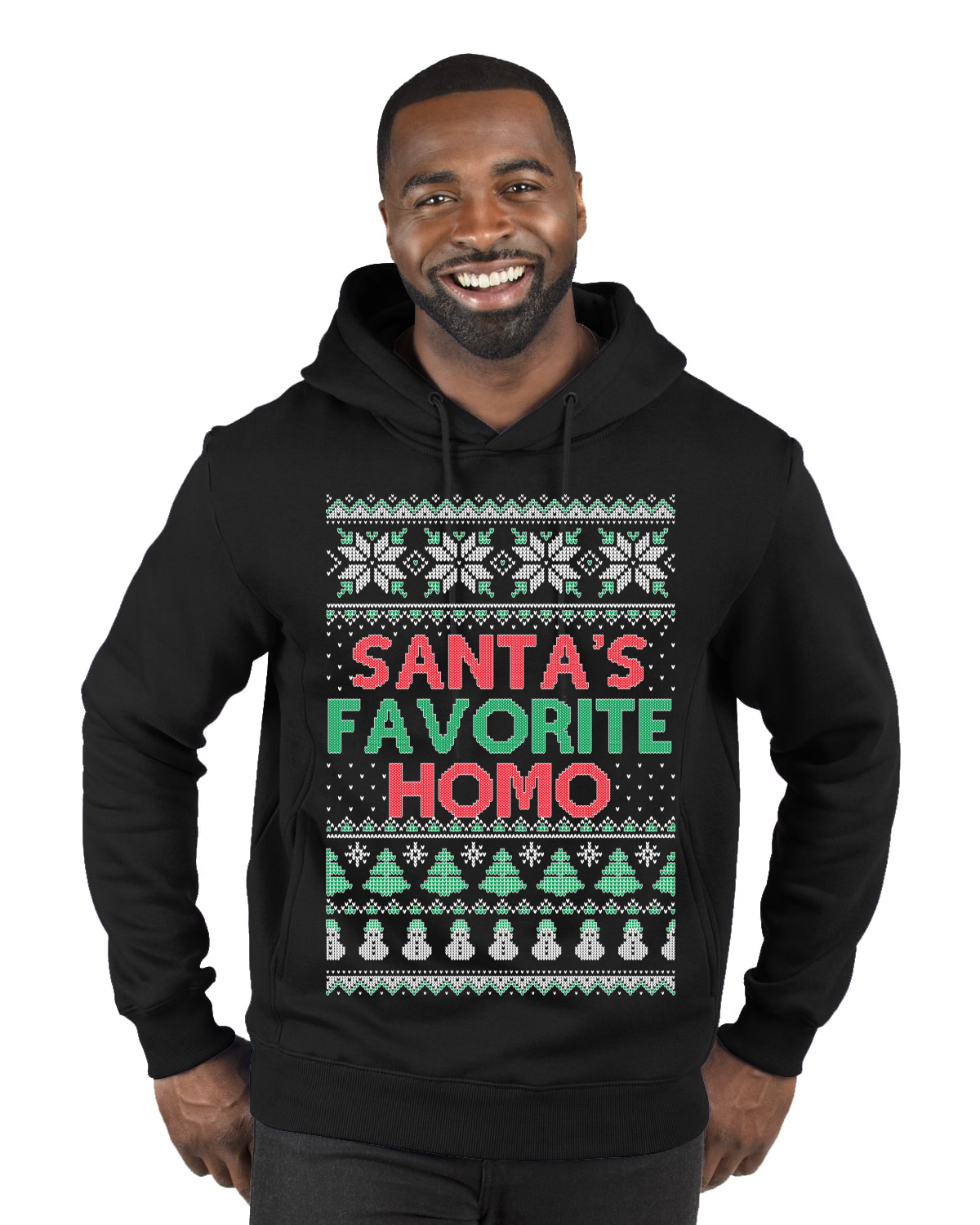 Santa's Favorite Homo Premium Graphic Hoodie Sweatshirt - Picture 3 of 3