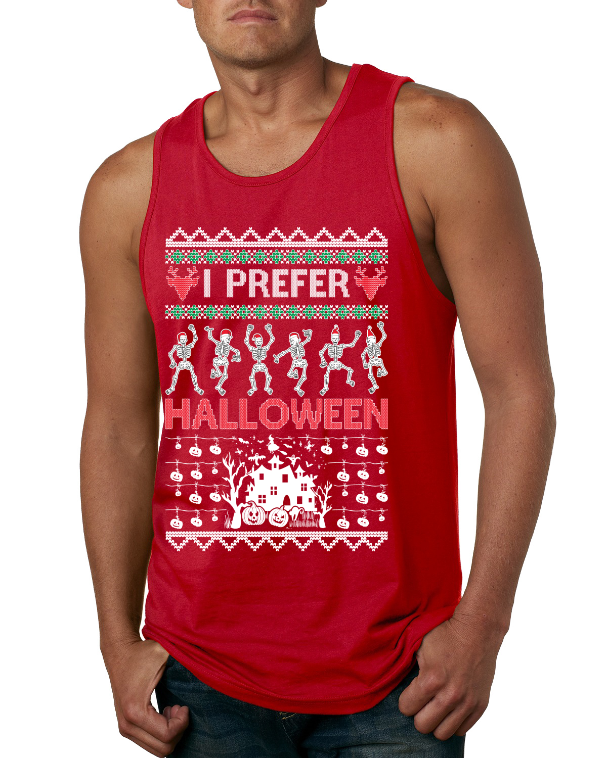 Camiseta sin mangas I Prefer Halloween con esqueletos de baile para hombre - Imagen 7 de 9