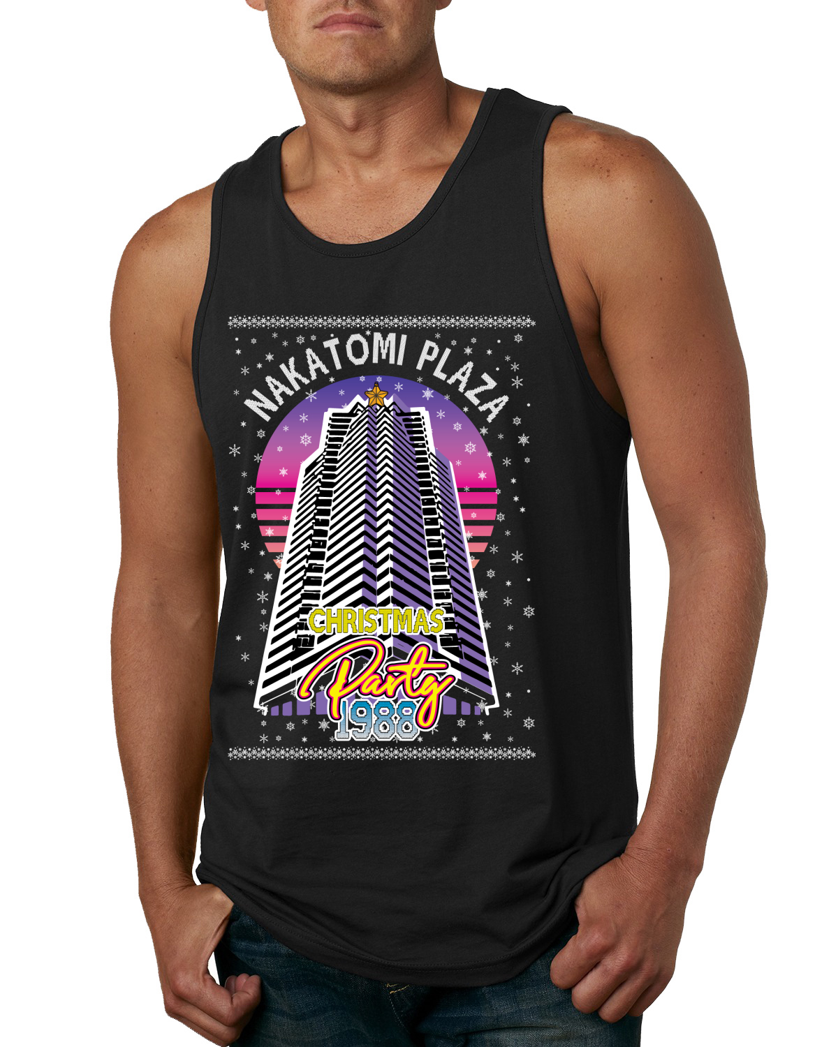 Retro Nakatomi Plaza 1988 Holiday Party Men Tank Top - Picture 3 of 9