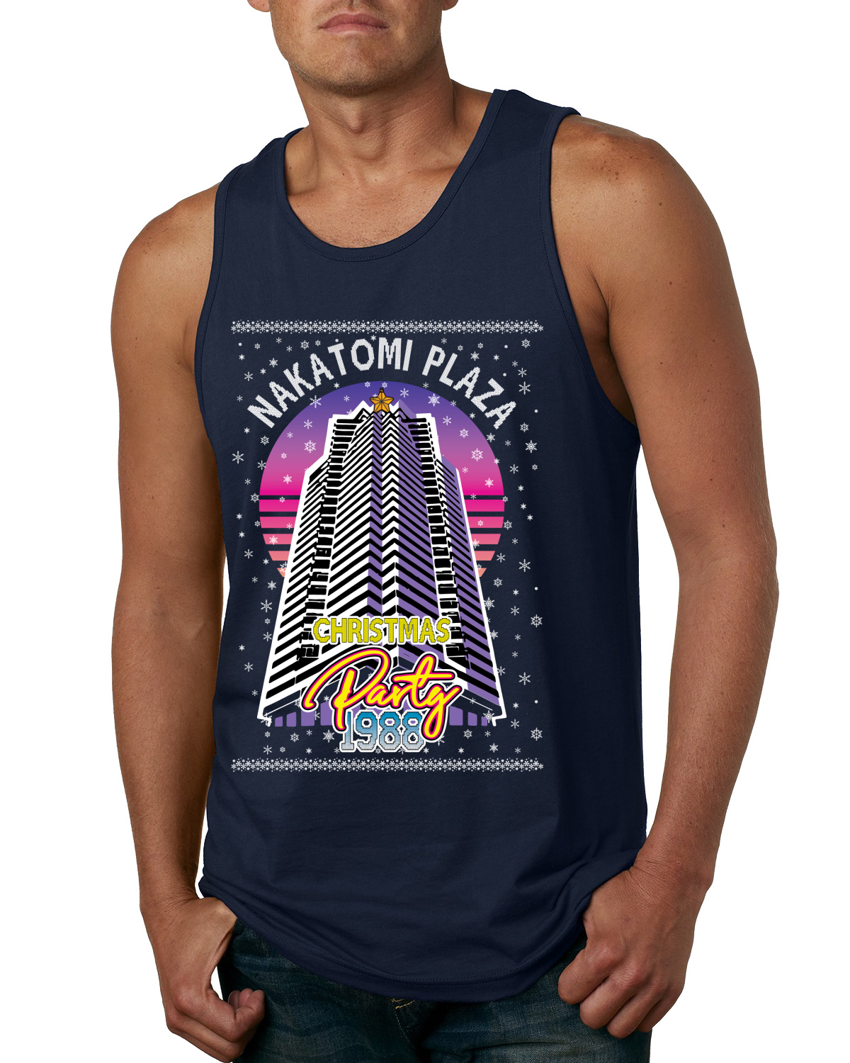 Retro Nakatomi Plaza 1988 Holiday Party Men Tank Top - Picture 6 of 9