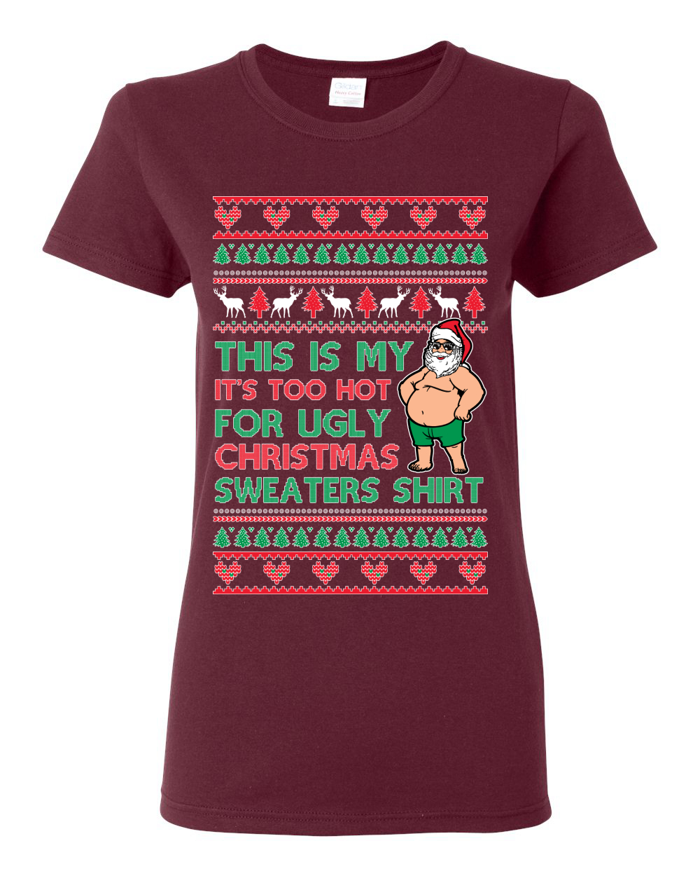 Camiseta gráfica Santa Too Hot para suéteres para mujer - Imagen 8 de 13