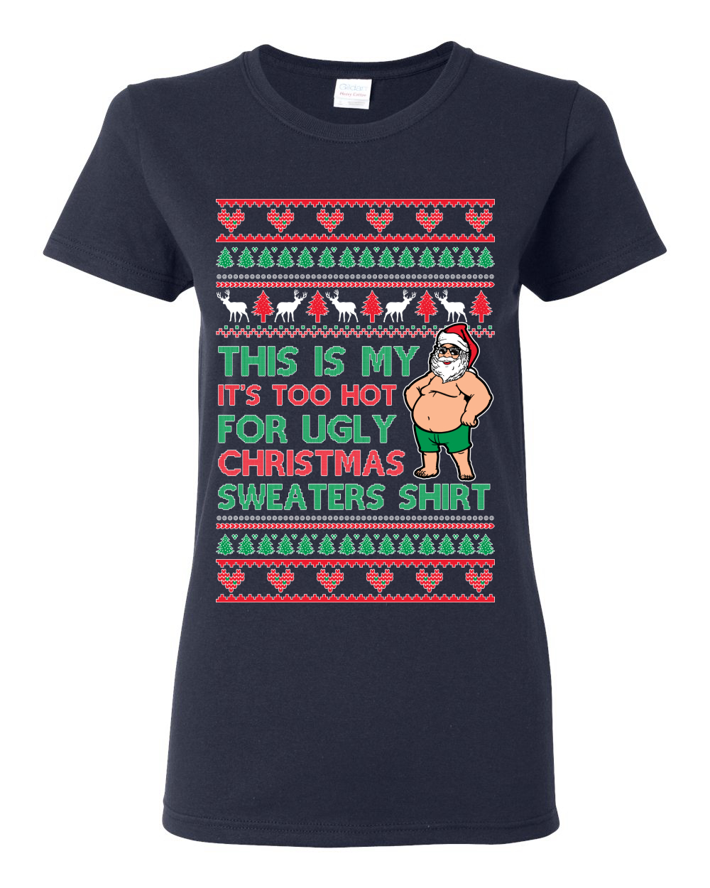 Camiseta gráfica Santa Too Hot para suéteres para mujer - Imagen 9 de 13