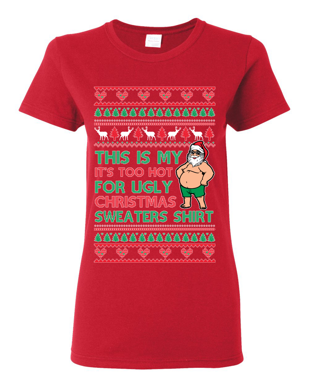 Camiseta gráfica Santa Too Hot para suéteres para mujer - Imagen 11 de 13