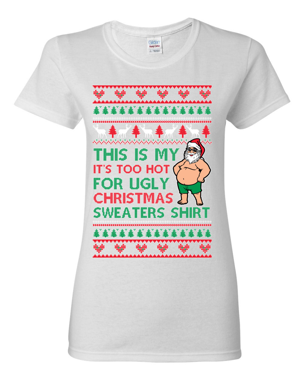 Camiseta gráfica Santa Too Hot para suéteres para mujer - Imagen 13 de 13