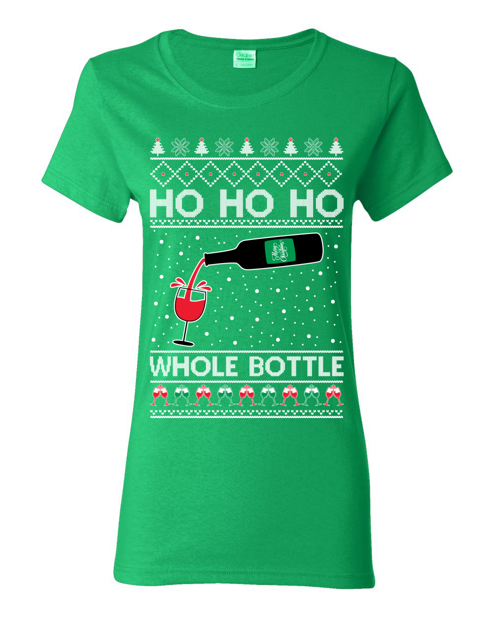 Camiseta gráfica Ho Ho botella entera vino licores mujer - Imagen 7 de 13