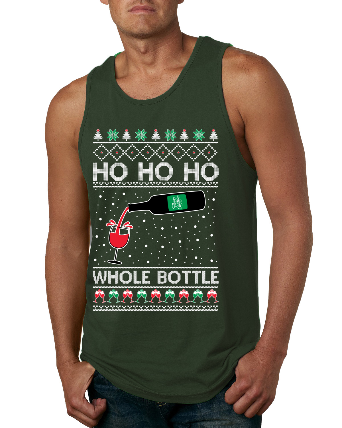 Camiseta sin mangas Ho Ho Ho botella entera Wine Spirits para hombre - Imagen 4 de 9