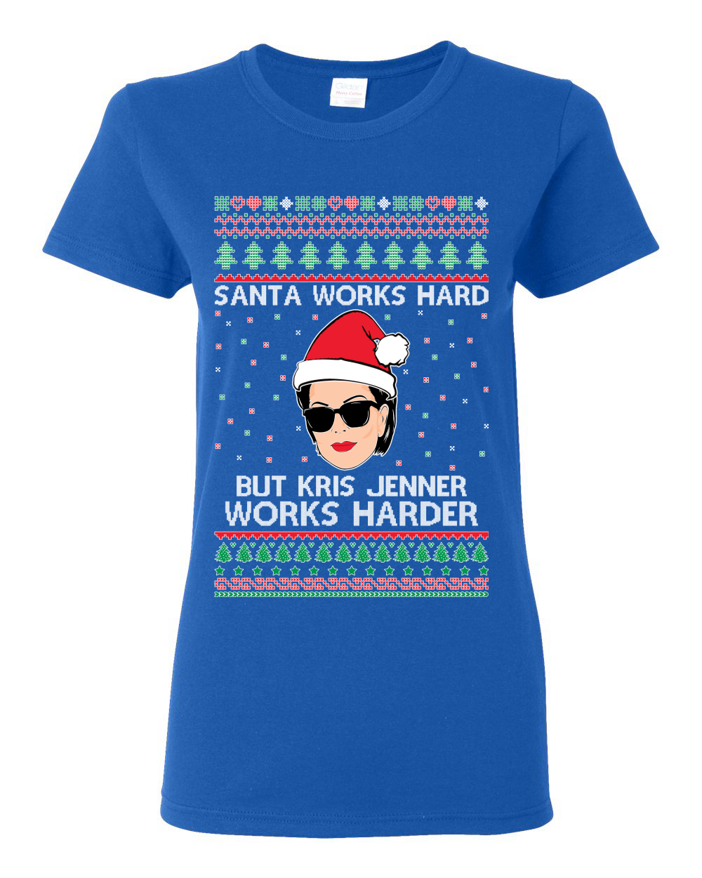 Camiseta gráfica para mujer Santa Works Hard But Kris Works Harder Jenner - Imagen 12 de 13