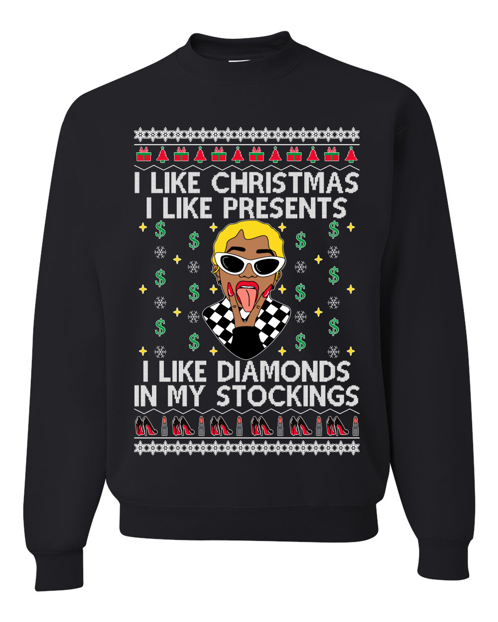 I Like Christmas, I like Presents Cardi Unisex Crewneck Sweatshirt