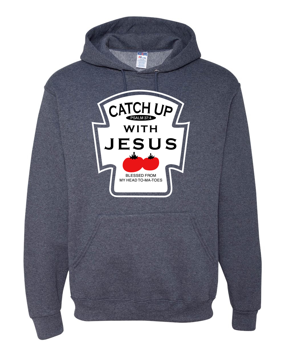 Catch Up with Jesus Funny Ketchup Bottle Inspirational Christian Graphic Hoodie