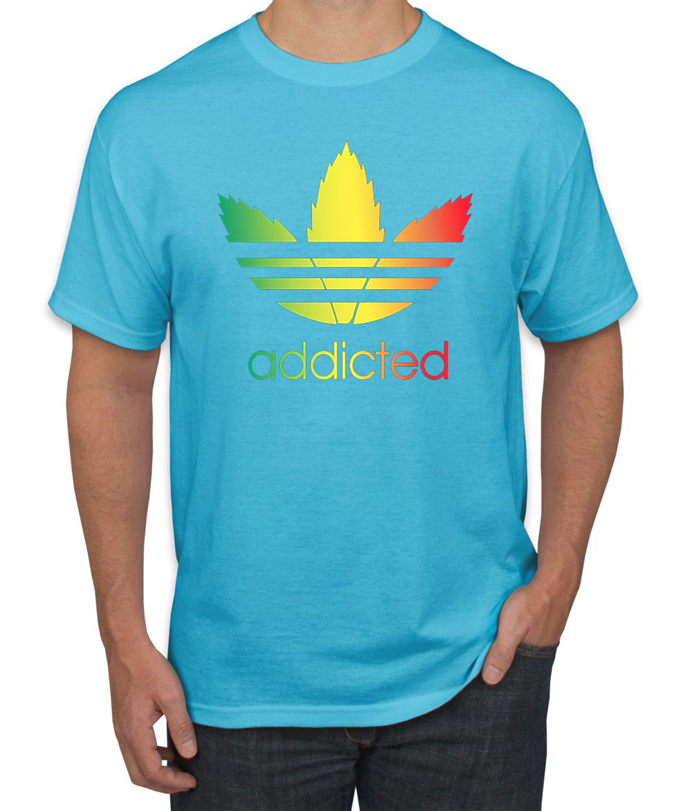 Addicted Rasta Parodie 420 Logo Unkraut Grafik T-Shirt - Bild 11 von 21