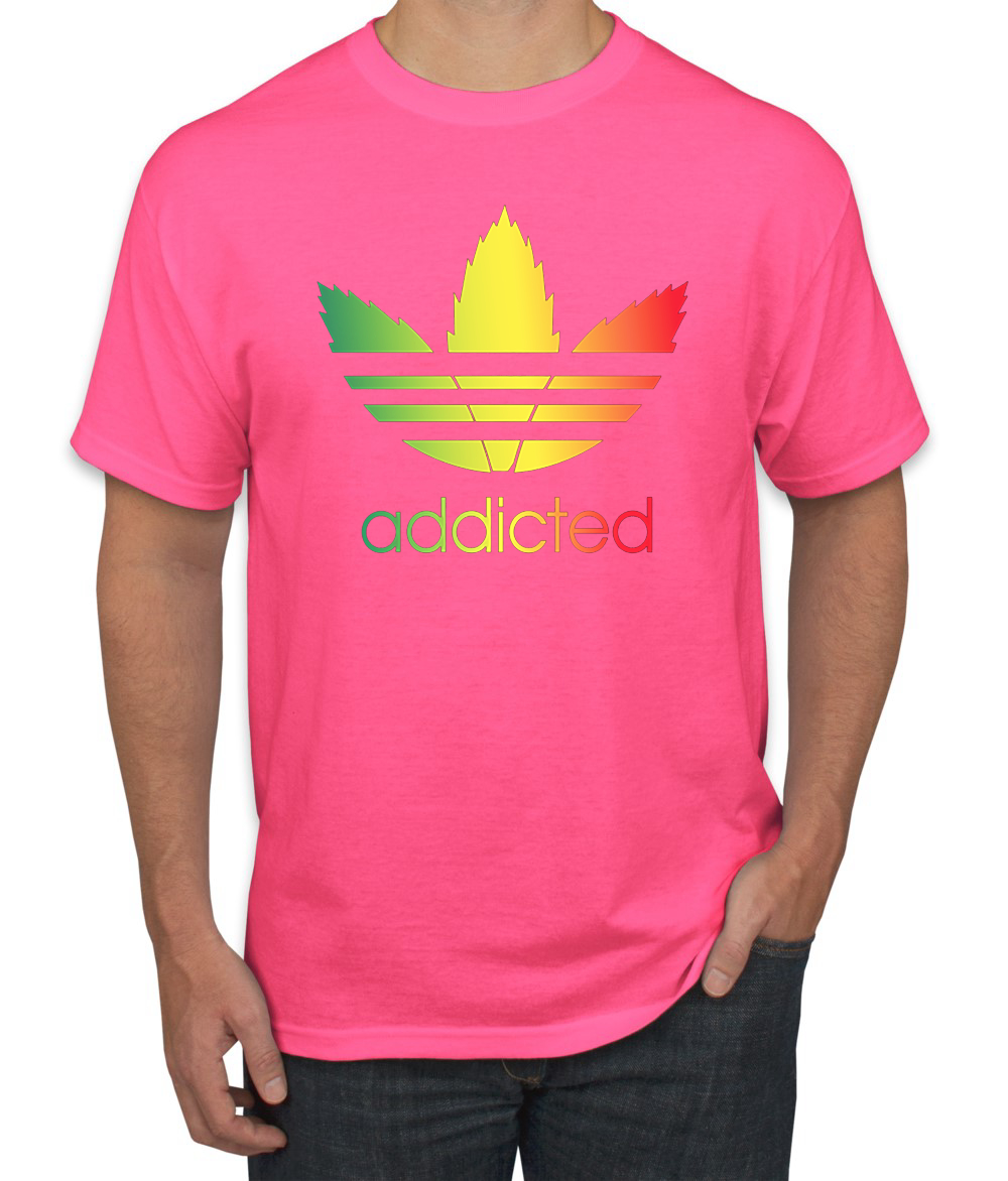 Addicted Rasta Parodie 420 Logo Unkraut Grafik T-Shirt - Bild 15 von 21