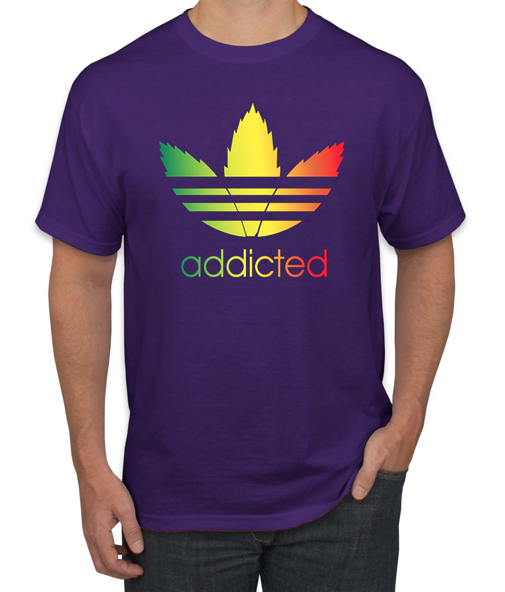 Addicted Rasta Parodie 420 Logo Unkraut Grafik T-Shirt - Bild 16 von 21