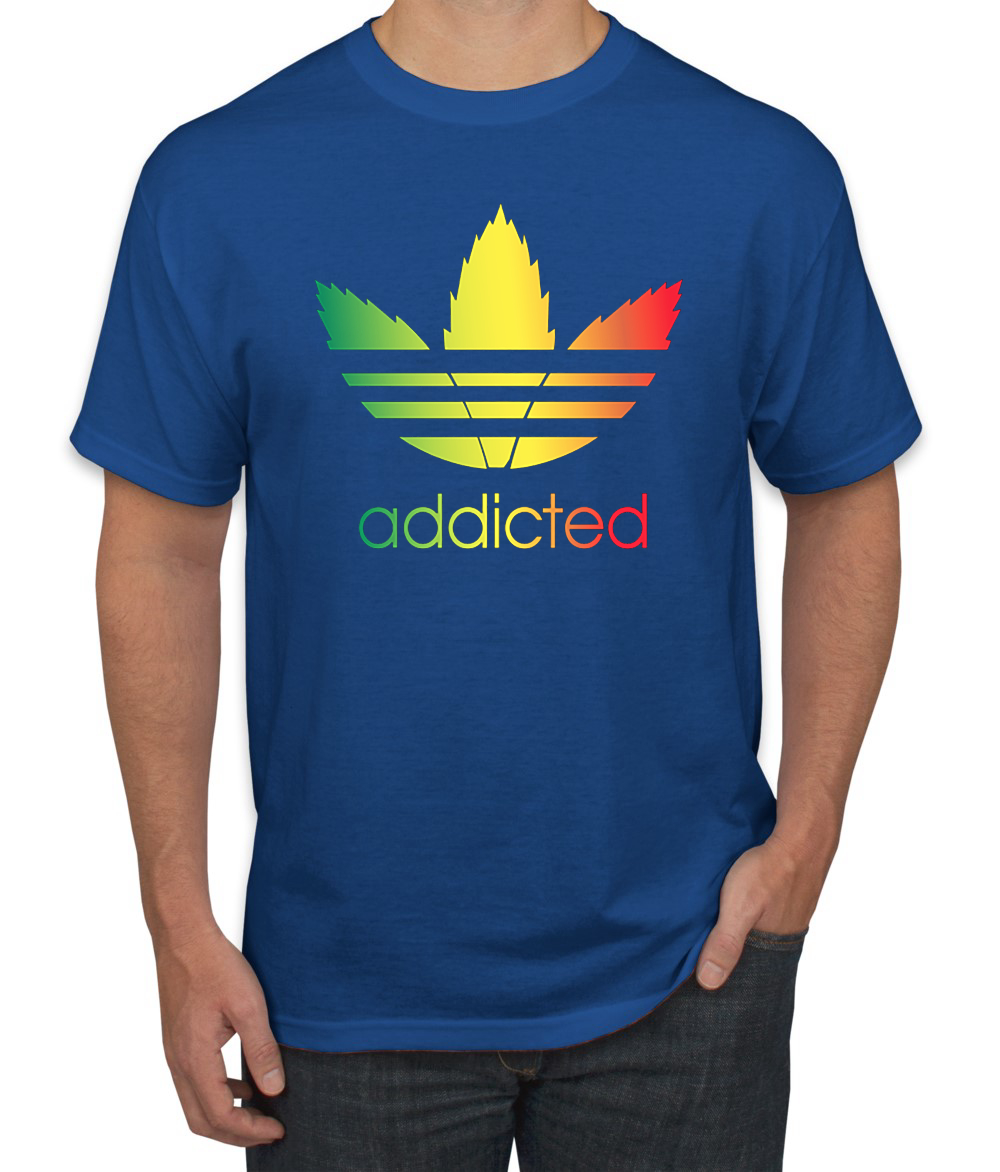 Addicted Rasta Parodie 420 Logo Unkraut Grafik T-Shirt - Bild 17 von 21