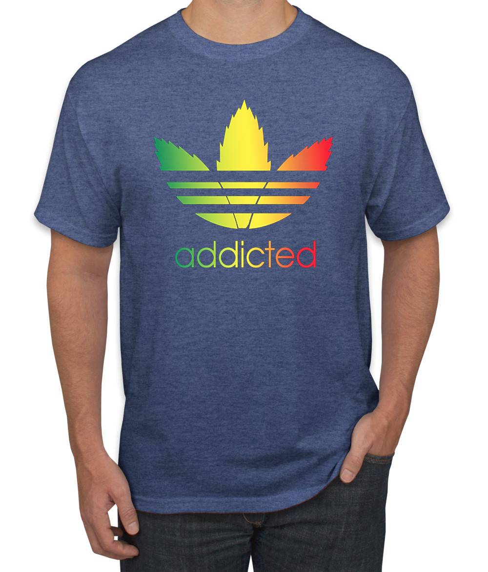 Addicted Rasta Parodie 420 Logo Unkraut Grafik T-Shirt - Bild 18 von 21