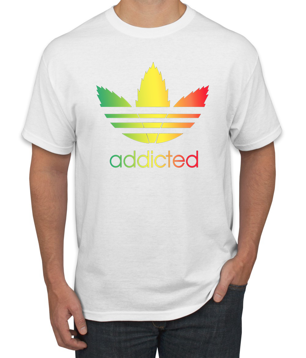 Addicted Rasta Parodie 420 Logo Unkraut Grafik T-Shirt - Bild 21 von 21