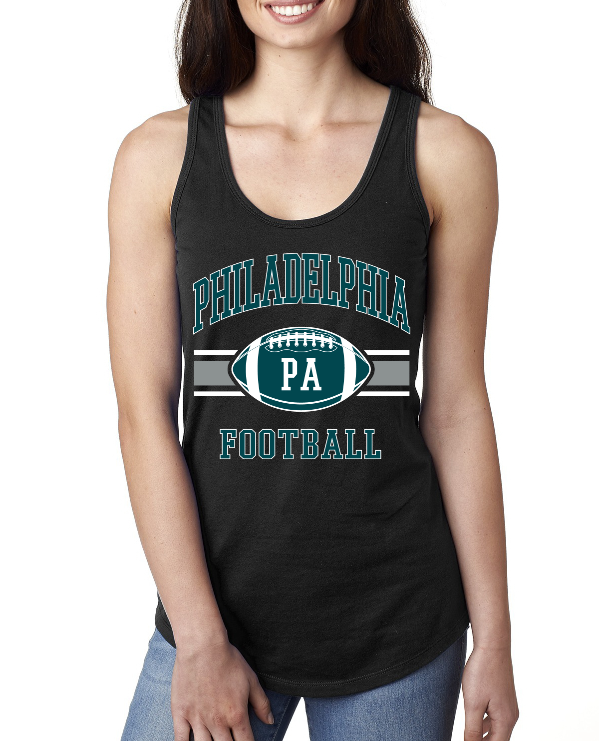 Canotta City of Philadelphia PHI football americano fantasy fan Eagles racerback - Foto 3 di 4