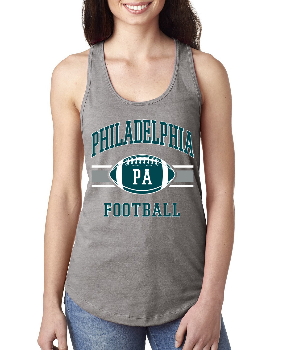Canotta City of Philadelphia PHI football americano fantasy fan Eagles racerback - Foto 4 di 4
