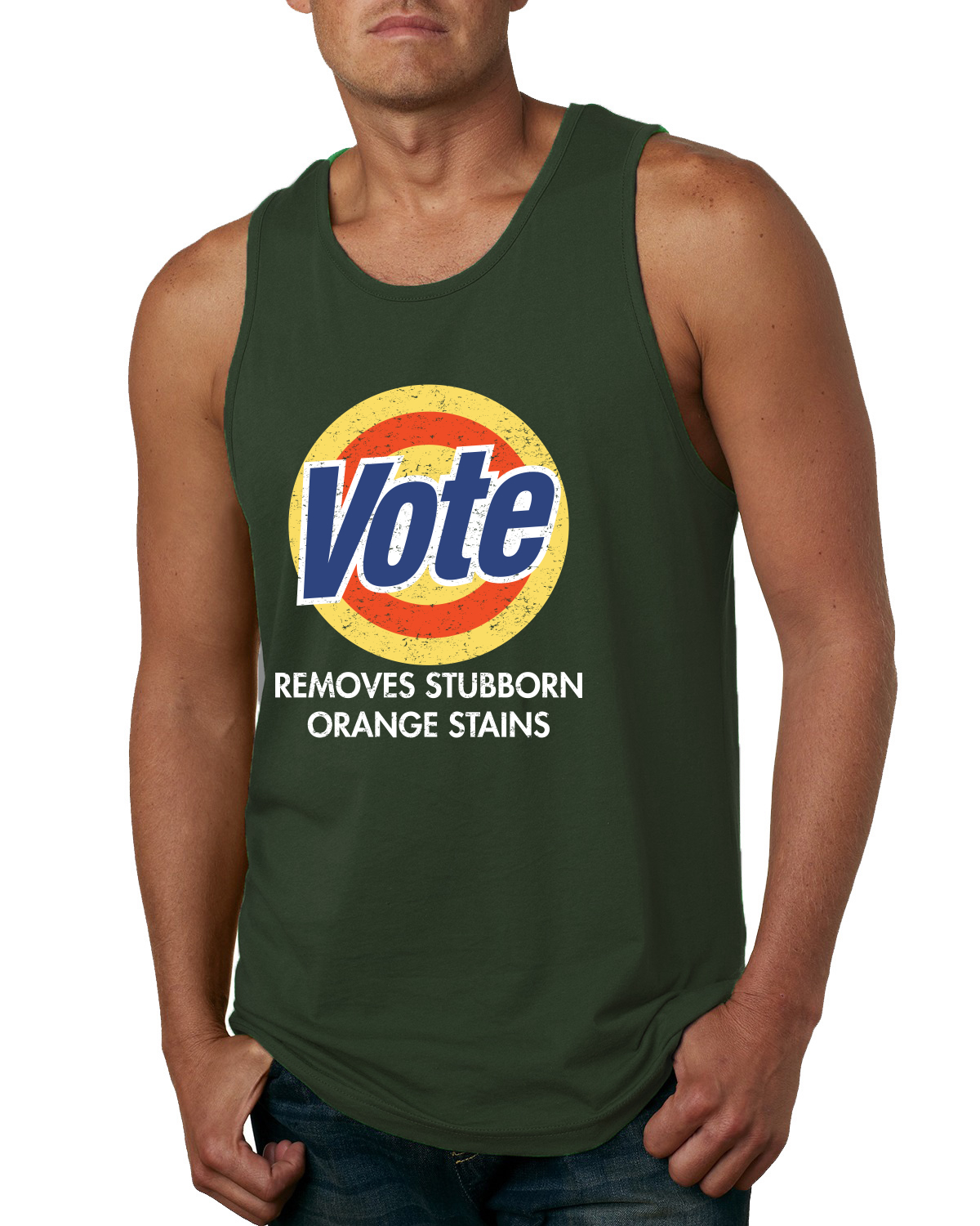 Camiseta sin mangas Vote elimina manchas naranjas obstinadas con gráficos para hombre - Imagen 8 de 8