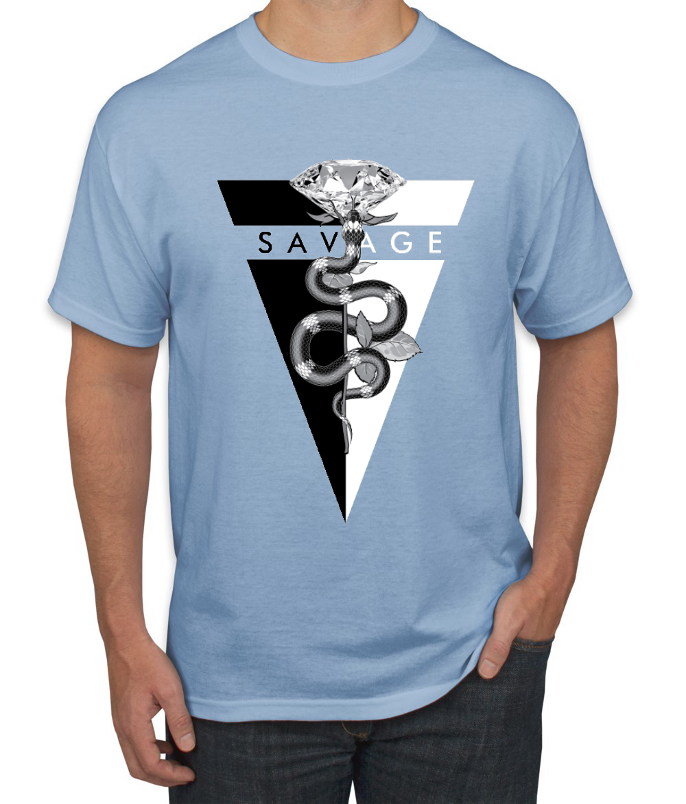 Savage Snake Diamant Tropf Dreieck Hype Streetwear Herren Hip Hop T-Shirt - Bild 10 von 24