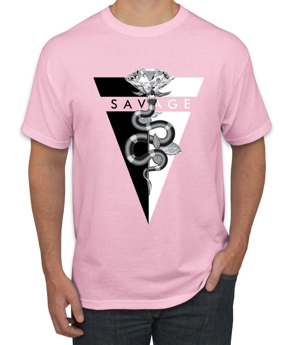 Savage Snake Diamant Tropf Dreieck Hype Streetwear Herren Hip Hop T-Shirt - Bild 11 von 24
