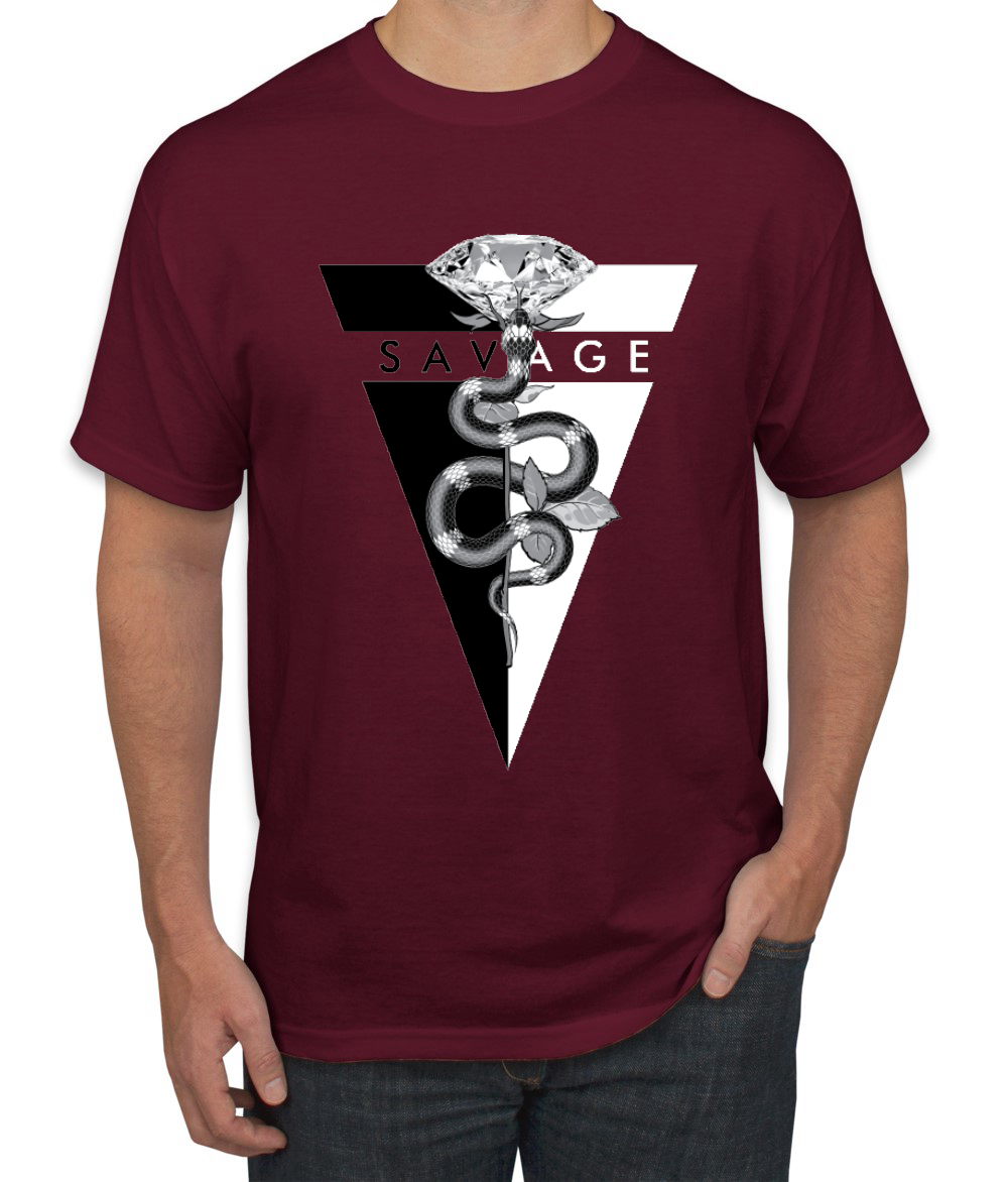 Savage Snake Diamant Tropf Dreieck Hype Streetwear Herren Hip Hop T-Shirt - Bild 13 von 24