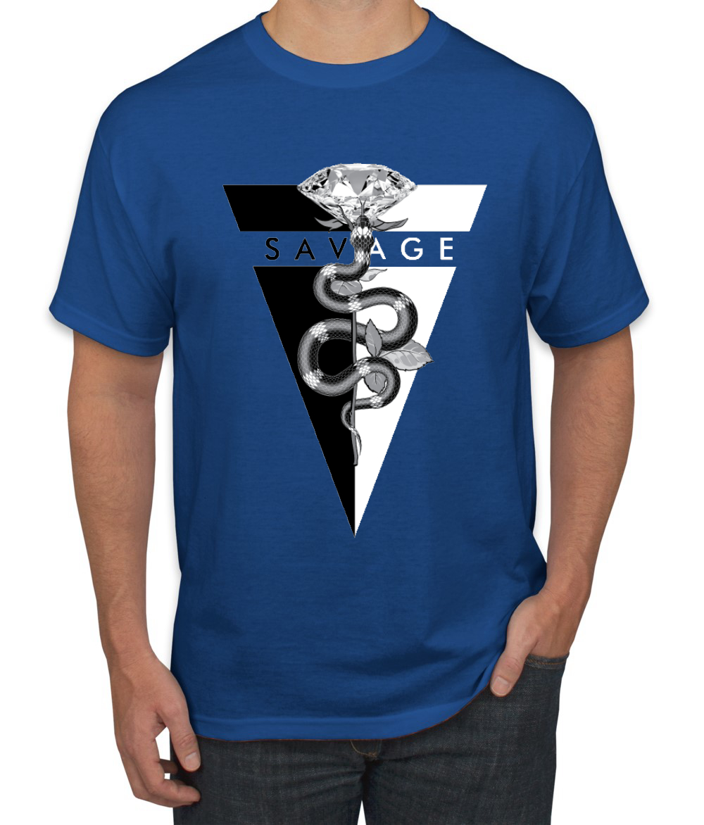 Savage Snake Diamant Tropf Dreieck Hype Streetwear Herren Hip Hop T-Shirt - Bild 20 von 24