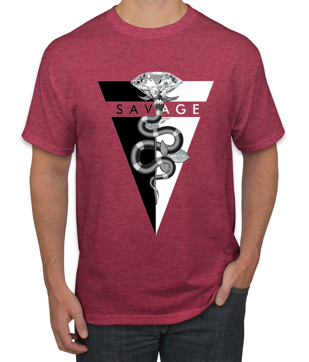 Savage Snake Diamant Tropf Dreieck Hype Streetwear Herren Hip Hop T-Shirt - Bild 24 von 24