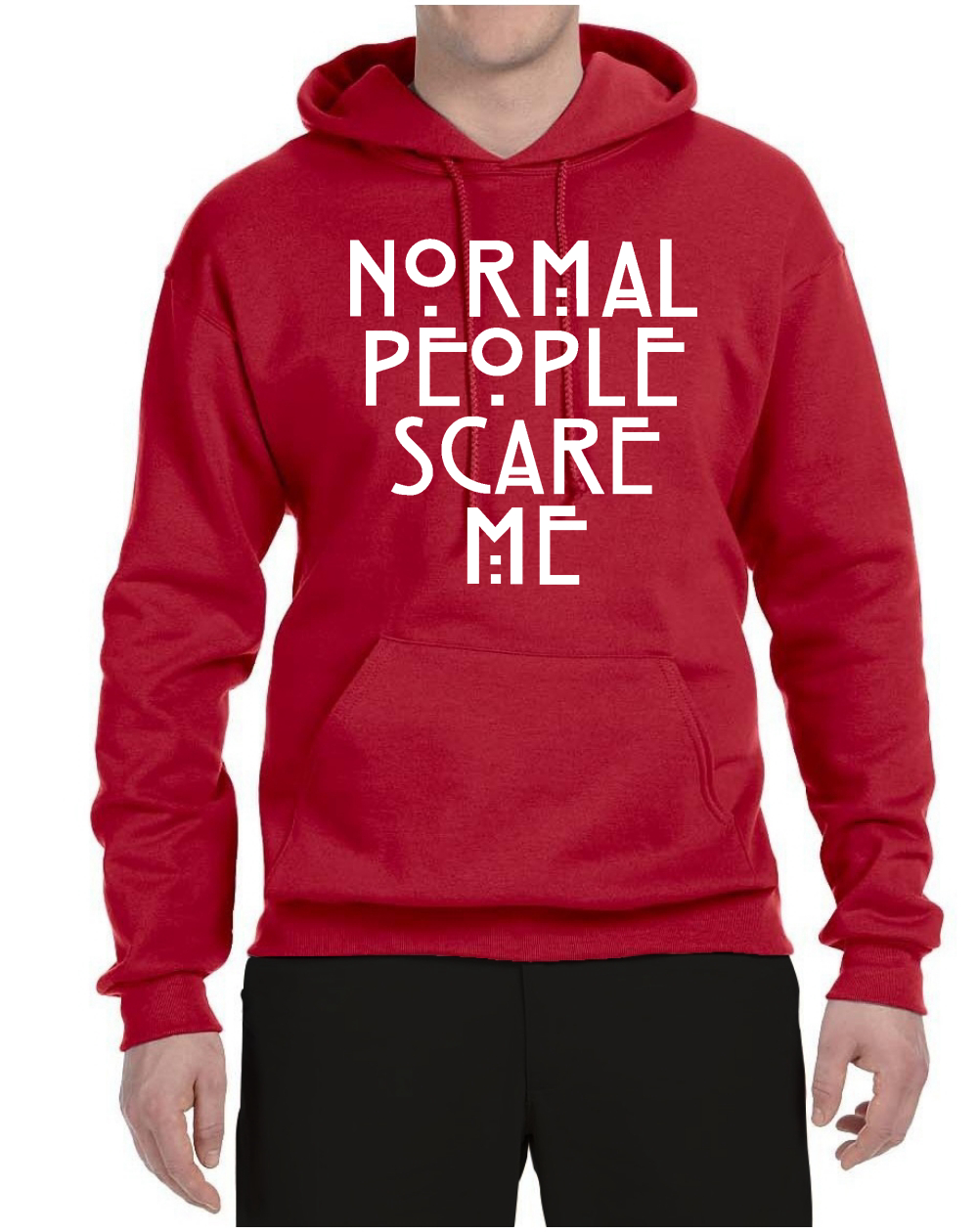 Normal People Scare Me Pullover Hoodie Sweatshirt Mens Slim Fit Graphic S-3XL 