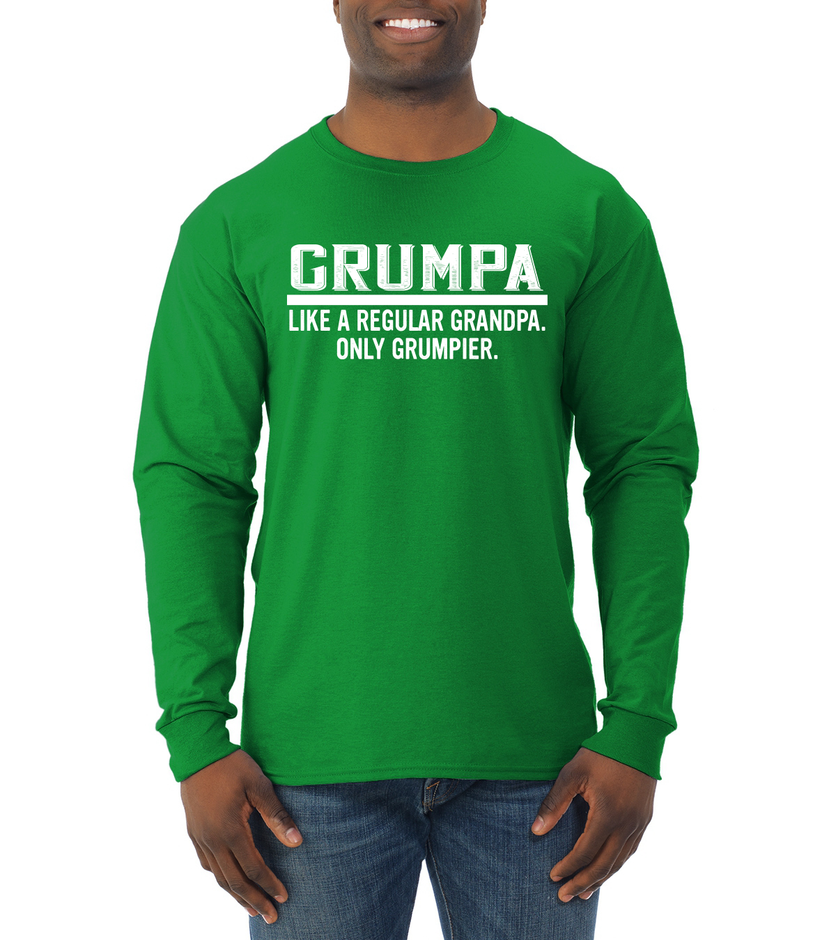 Grumpa Like A Regular Grandpa Only Grumpier Funny Gift Men Long Sleeve Tshirt - Picture 7 of 12