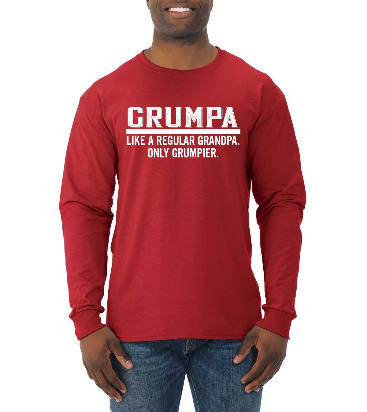 Grumpa Like A Regular Grandpa Only Grumpier Funny Gift Men Long Sleeve Tshirt - Picture 9 of 12