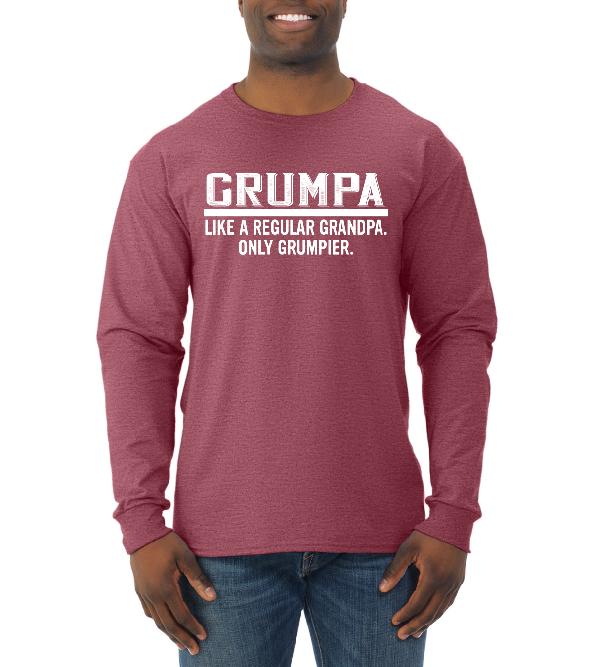 Grumpa Like A Regular Grandpa Only Grumpier Funny Gift Men Long Sleeve Tshirt - Picture 12 of 12