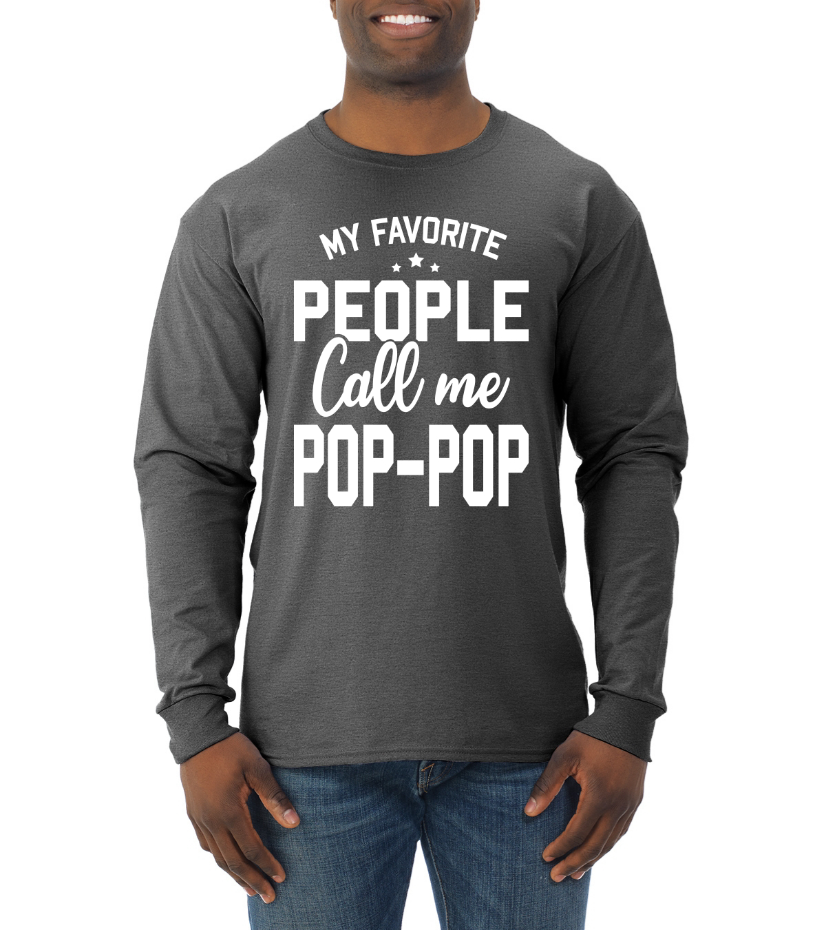 My Favorite People Call Me Pop-Pop Father Dad Grandpa Gift Men Long Sleeve Shirt - Picture 4 of 12