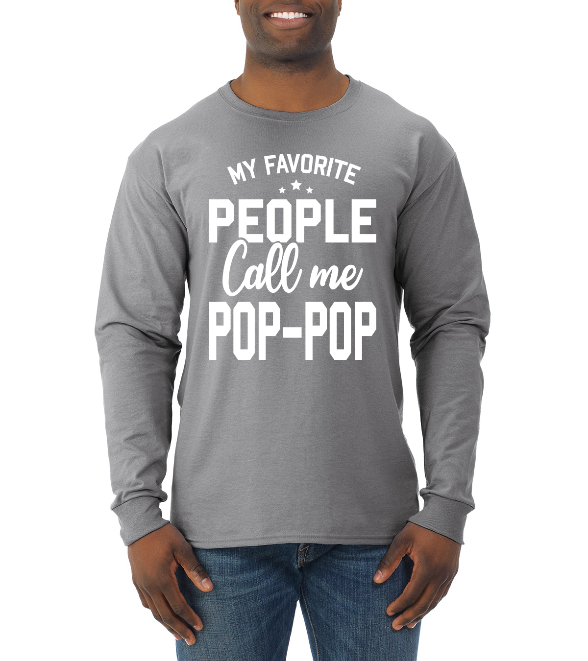 My Favorite People Call Me Pop-Pop Father Dad Grandpa Gift Men Long Sleeve Shirt - Picture 5 of 12