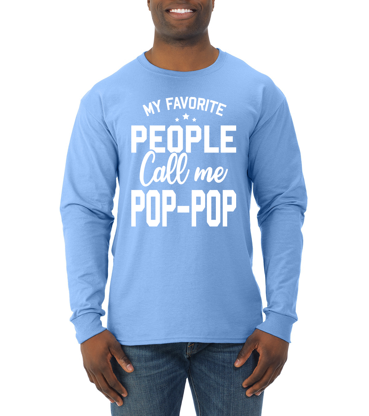 My Favorite People Call Me Pop-Pop Father Dad Grandpa Gift Men Long Sleeve Shirt - Picture 7 of 12