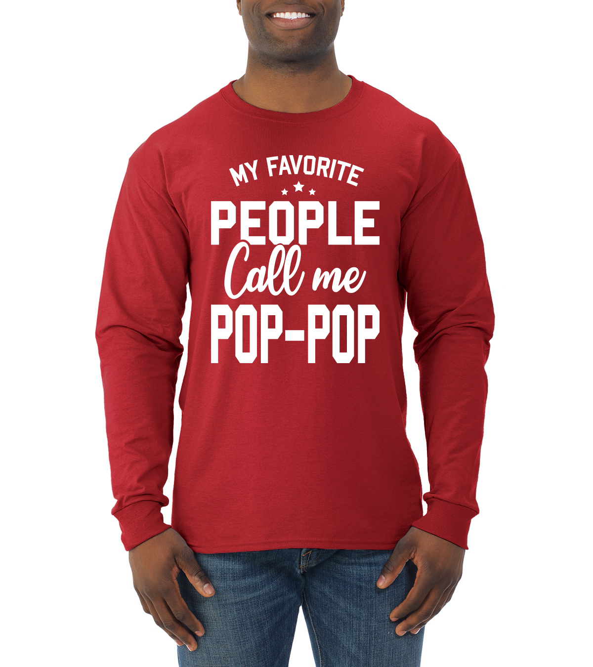 My Favorite People Call Me Pop-Pop Father Dad Grandpa Gift Men Long Sleeve Shirt - Picture 9 of 12
