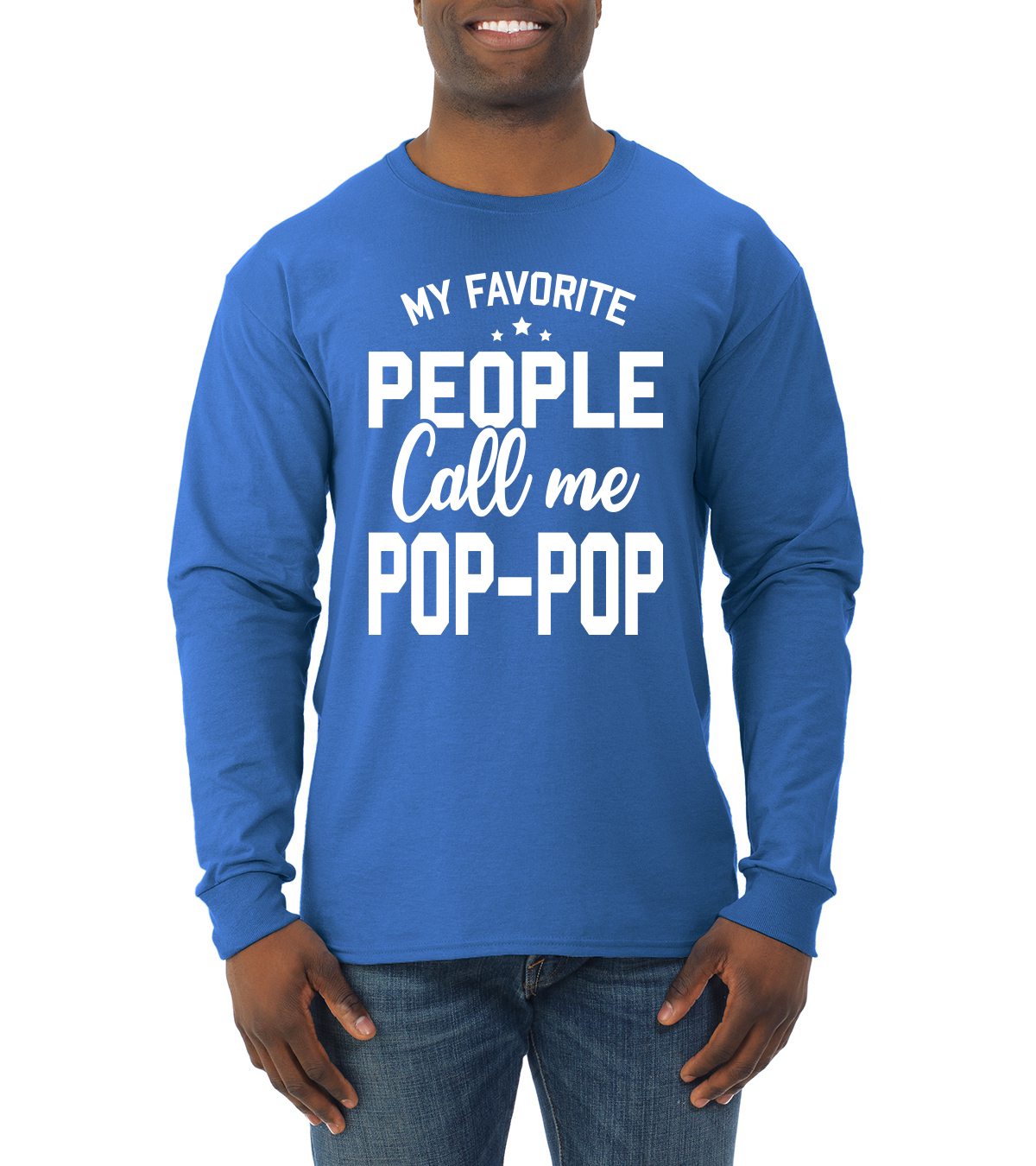 My Favorite People Call Me Pop-Pop Father Dad Grandpa Gift Men Long Sleeve Shirt - Picture 10 of 12