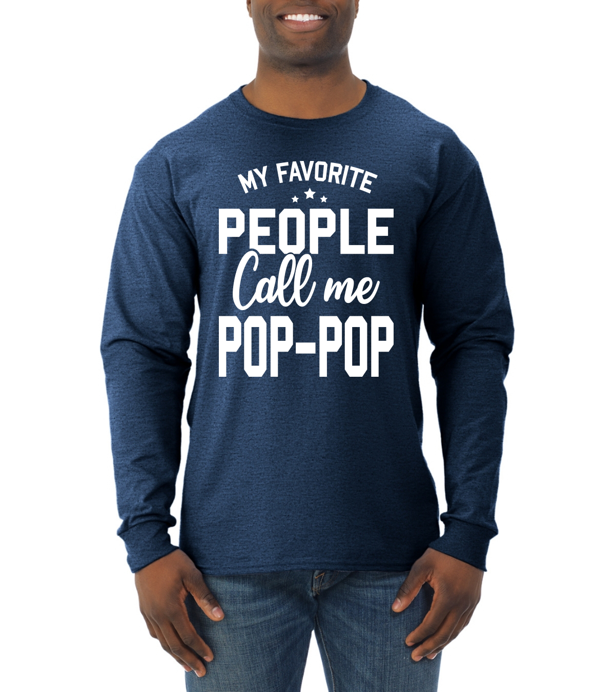 My Favorite People Call Me Pop-Pop Father Dad Grandpa Gift Men Long Sleeve Shirt - Picture 11 of 12