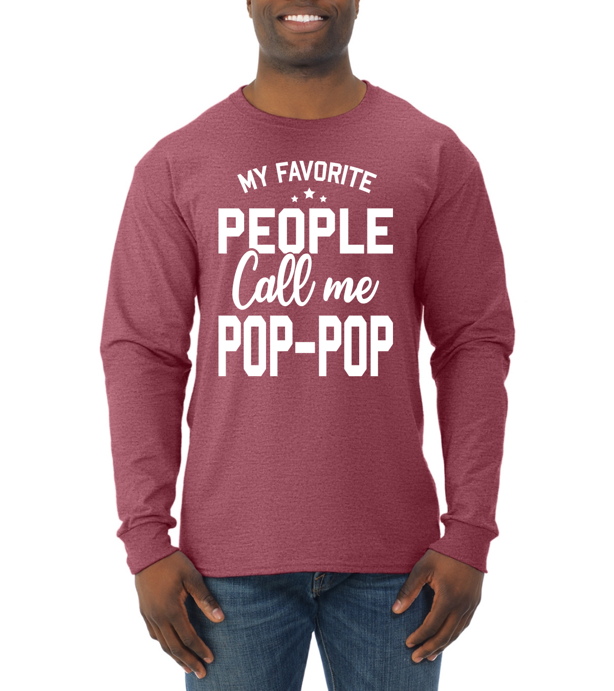My Favorite People Call Me Pop-Pop Father Dad Grandpa Gift Men Long Sleeve Shirt - Picture 12 of 12