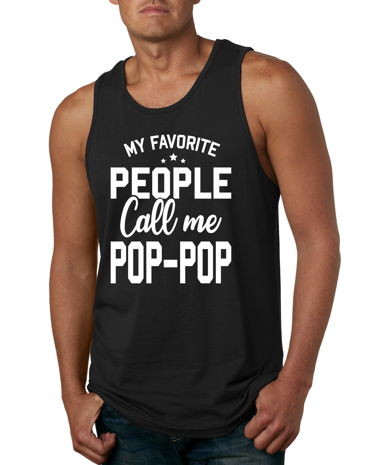 My Favorite People Call Me Pop-Pop Father Dad Grandpa Gift Mens Graphic Tank Top - Picture 3 of 7