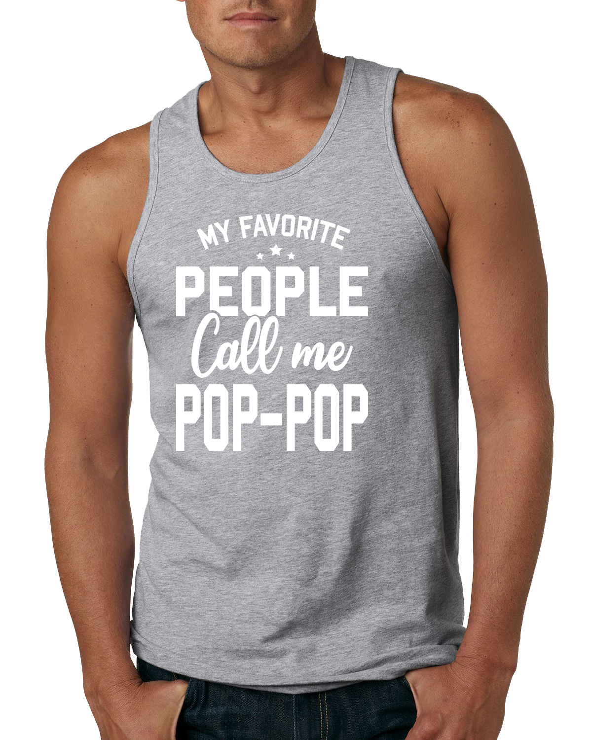 My Favorite People Call Me Pop-Pop Father Dad Grandpa Gift Mens Graphic Tank Top - Picture 4 of 7