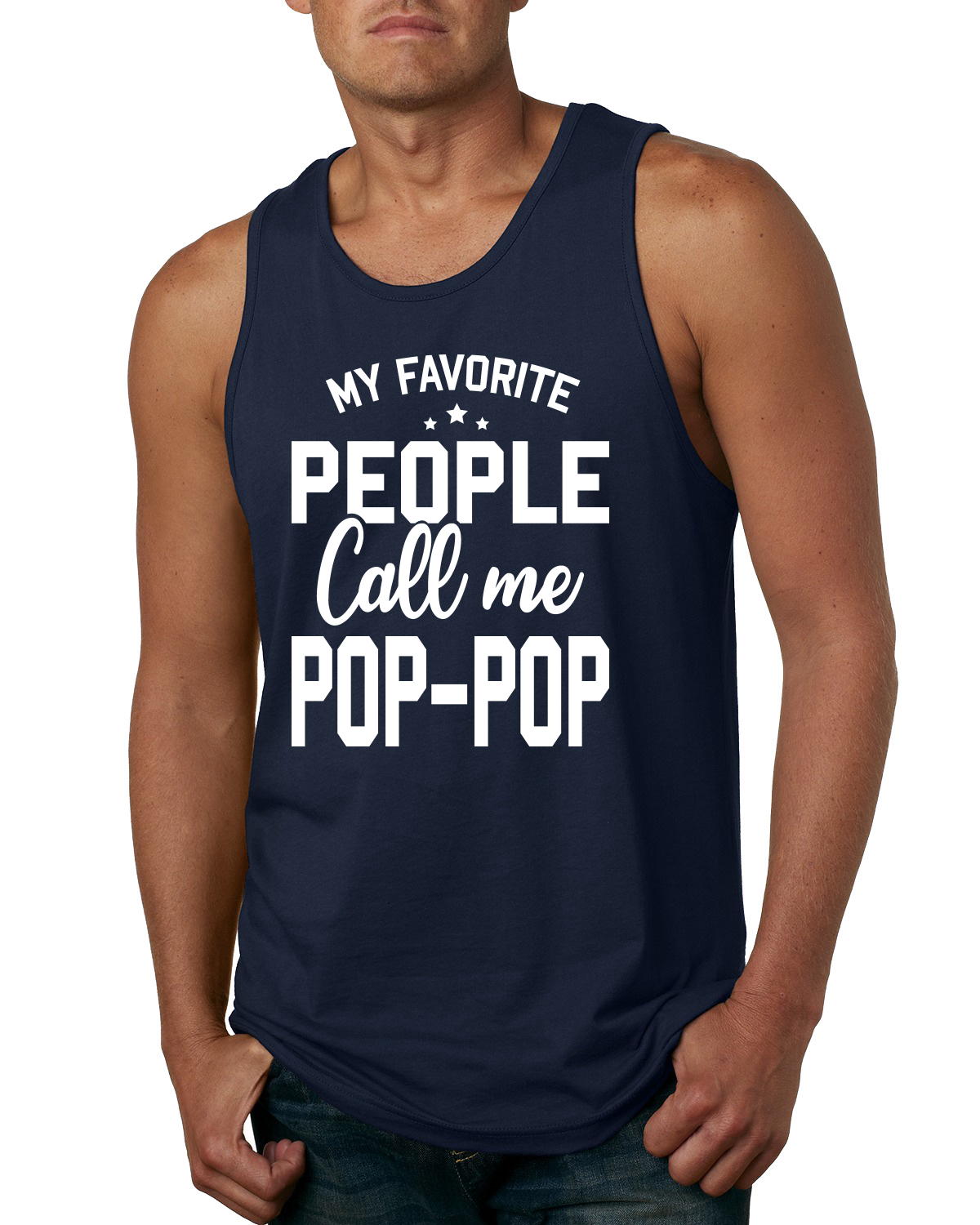 My Favorite People Call Me Pop-Pop Father Dad Grandpa Gift Mens Graphic Tank Top - Picture 5 of 7